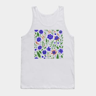 Seamless pattern with flowers and leaves Tank Top